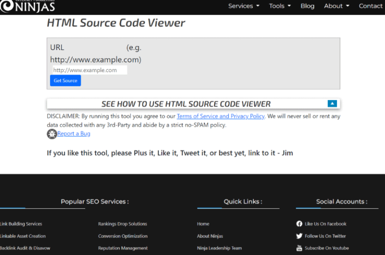 HTML Source Code Viewer Internet Marketing Ninjas Mise en avant