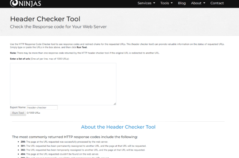 Header Checker Tool Internet Marketing Ninjas Mise en avant