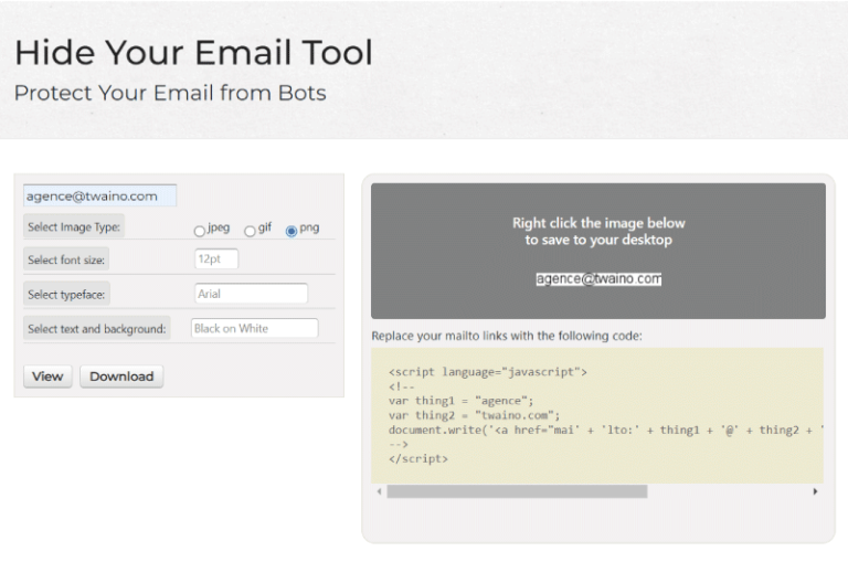 Hide Your Email Tool Marketing Ninjas Outil SEO 2