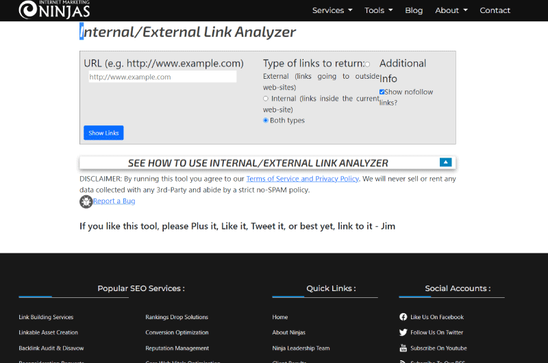 Analyse de Liens Interne & Externe | Internet Marketing Ninjas ...