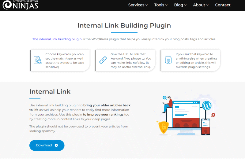 Internal Link Building WordPress Plugin Marketing Ninjas Mise en avant