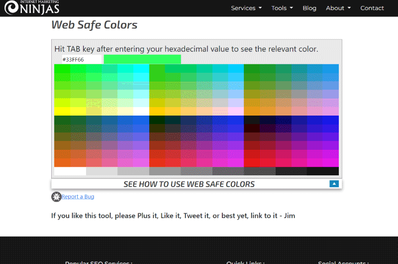 Web Safe Colors Marketing Ninjas Outl SEO 3