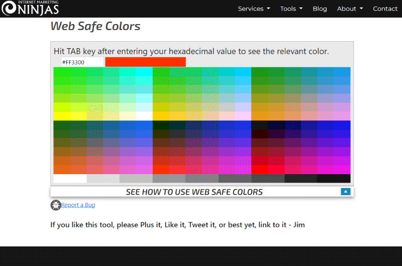 Web Safe Colors Marketing Ninjas Outl SEO 4