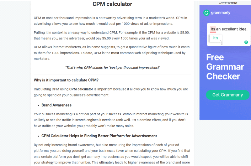 CPM Calculator  Prepostseo - Twaino