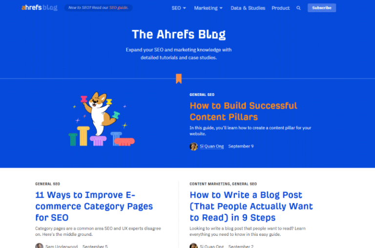 Blog Ahrefs Mise en avant