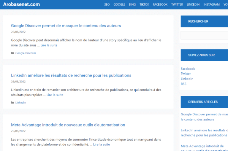 Blog Arobasenet Mise en avant