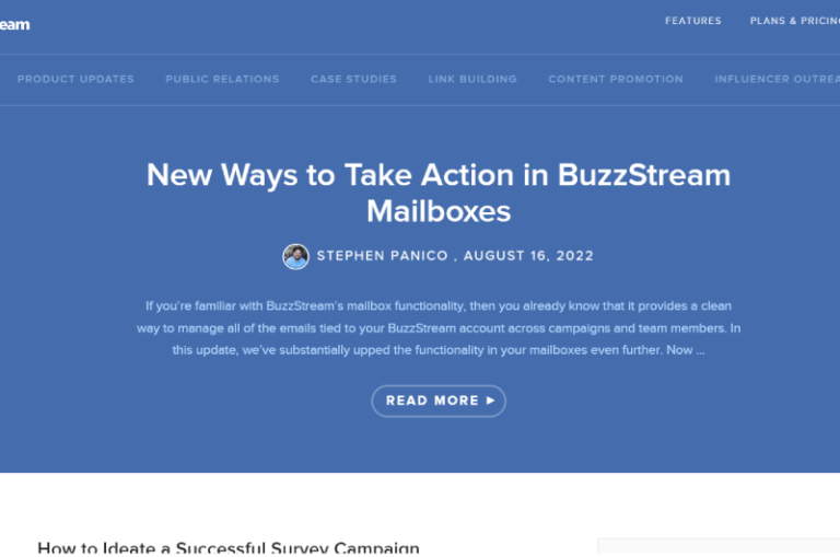 Blog Buzzstream Mise en avant