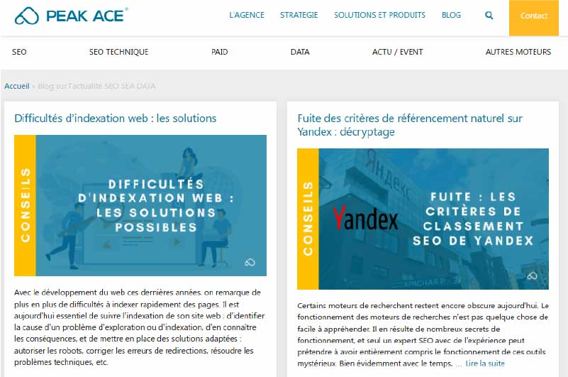 Blog PeakAce Mise en avant