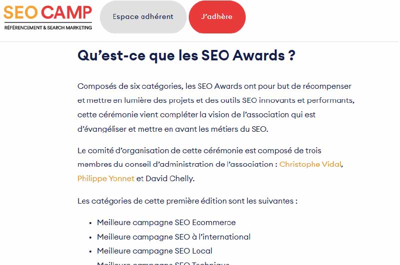 Blog SEO Awards by SEO Camp Ressource 2