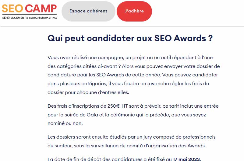 Blog SEO Awards by SEO Camp Ressource 3