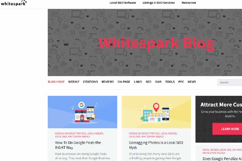 Blog Whitespark Mise en avant