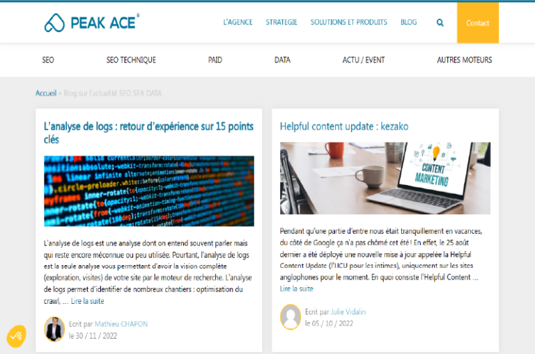 Blog Peak Ace Mise en avant