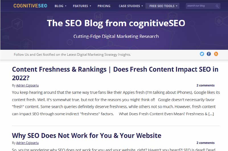 Blog CognitiveSEO Mise en avant