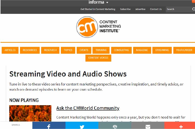 Blog Content Marketing Institute Ressource 9