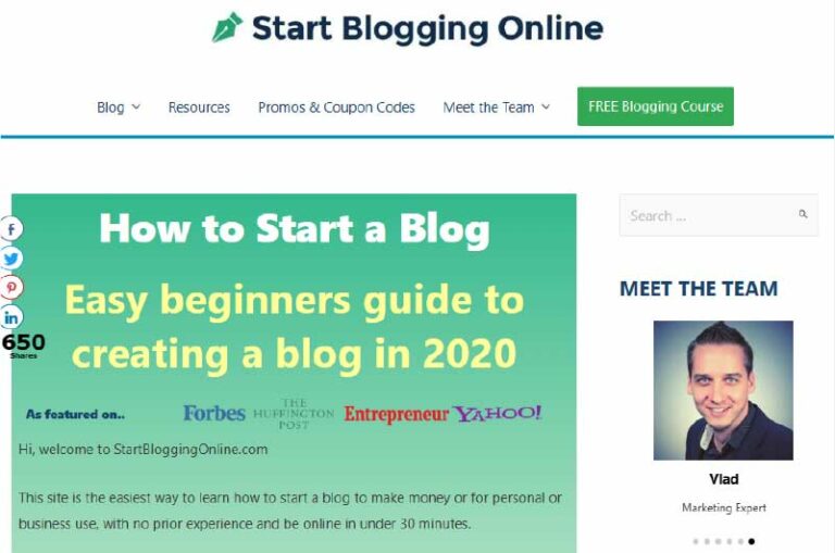 Blog Start Blogging Online Mise en avant