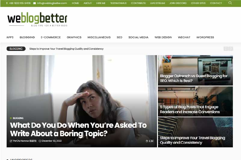 Blog We Blog Better Mise en avant