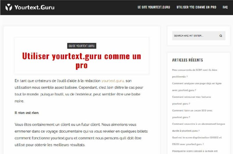 Blog Yourtext.Guru Mise en avant