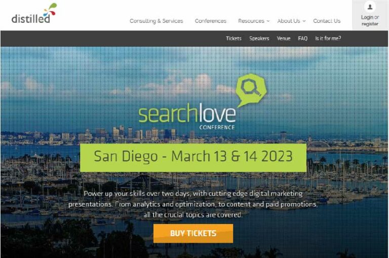 Searchlove Conference Distilled Mise en avant