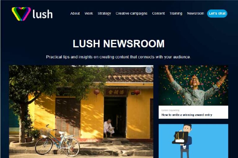 Blog Lush Newsroom Mise en avant