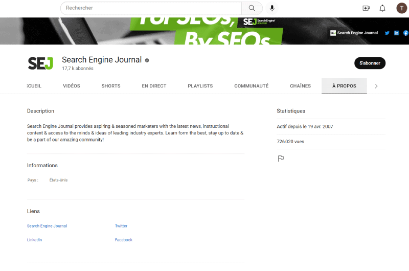 Chaine Youtube Search Engine Journal Ressource SEO 7