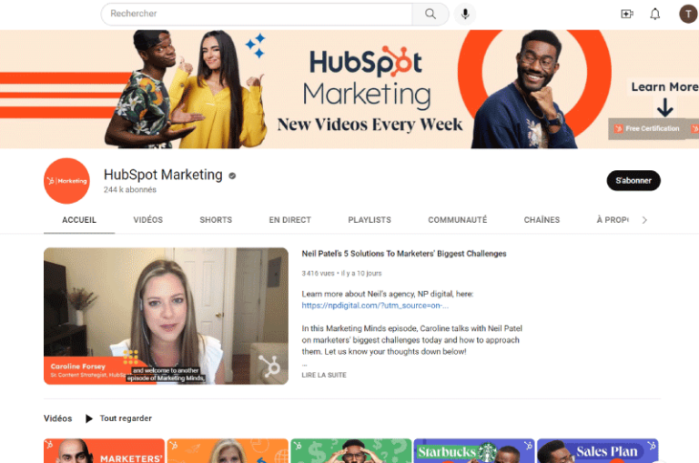 Chaine-Youtube-HubSpot-Marketing-Mise-en-avant