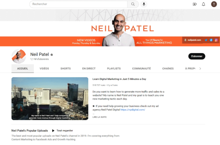 Chaine-Youtube-Neil-Patel-Mise-en-avant