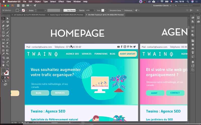 Verificar le menu dans la maquette