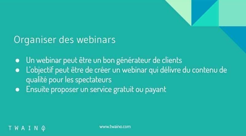 Organiser des webinars