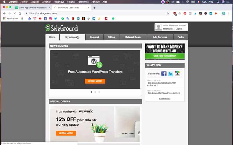 My account siteground