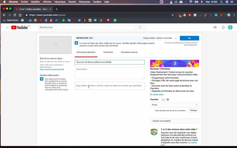 Importation de la video Youtube
