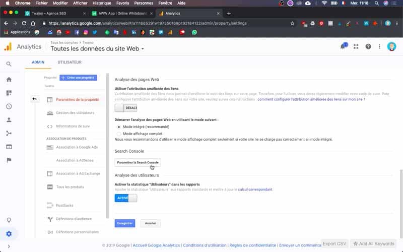 Parametrer la search console