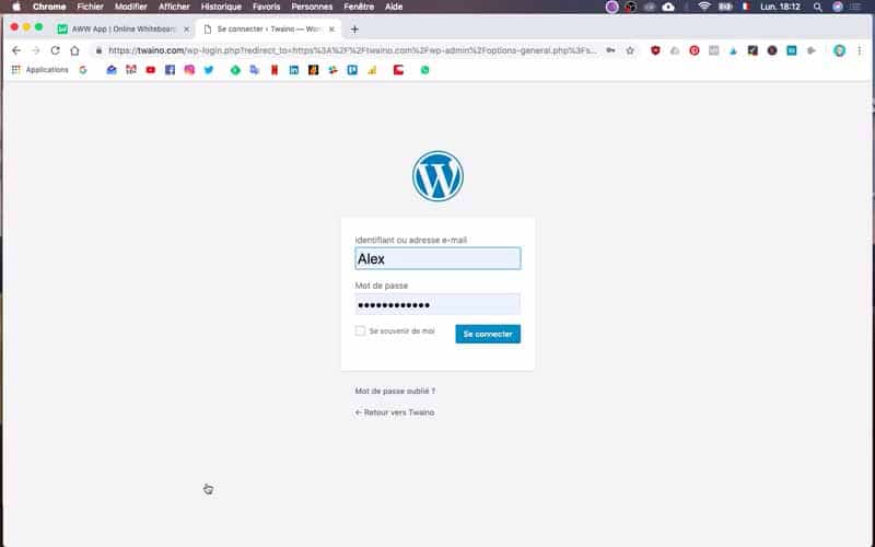 Se reconnecter a wordpress