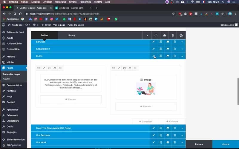 Editer fusion builder blog