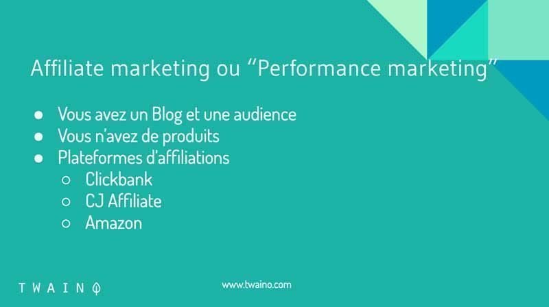 Affiliate marketing ou performance marketing