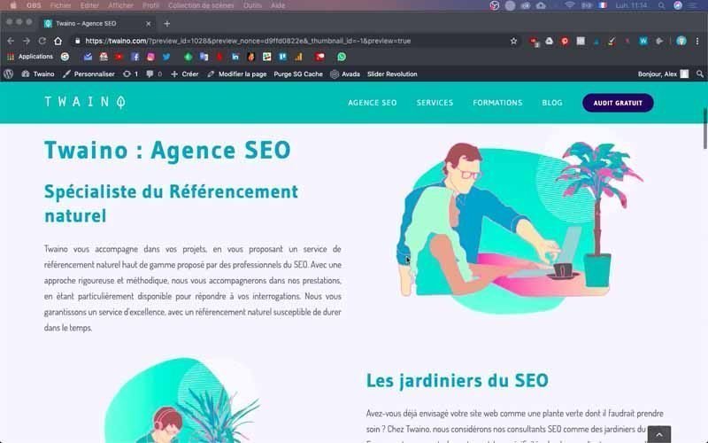 Site Web Twaino Version ordinateur