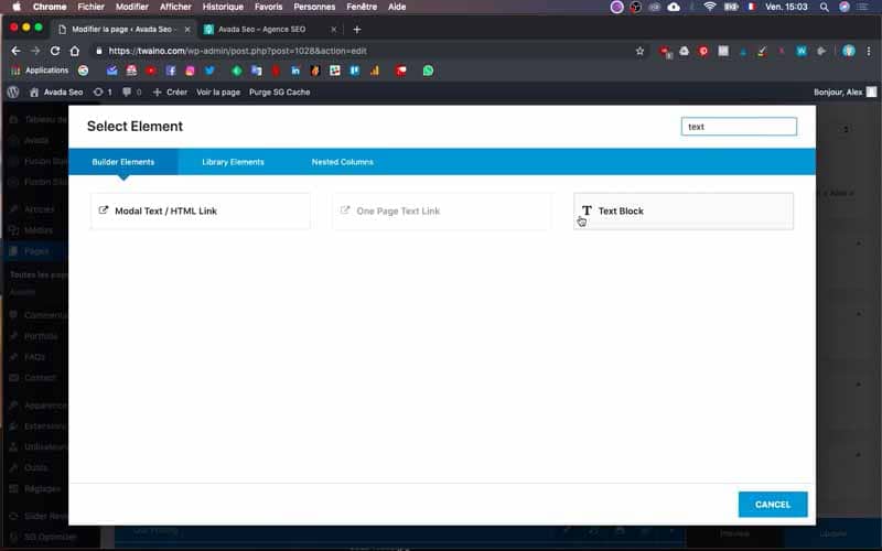 61 Choix du builder element text