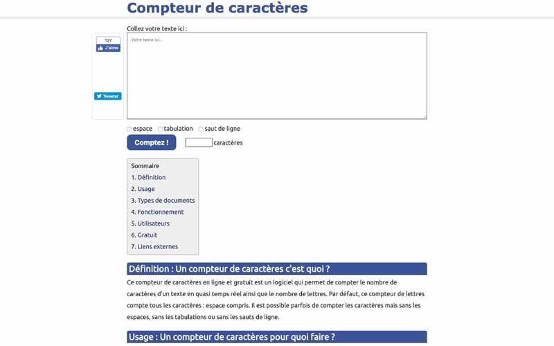 Compteur de caracteres