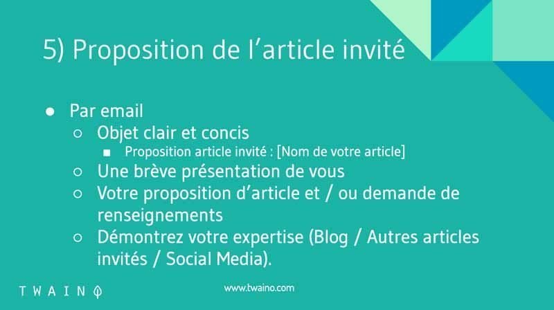 Proposition article invite