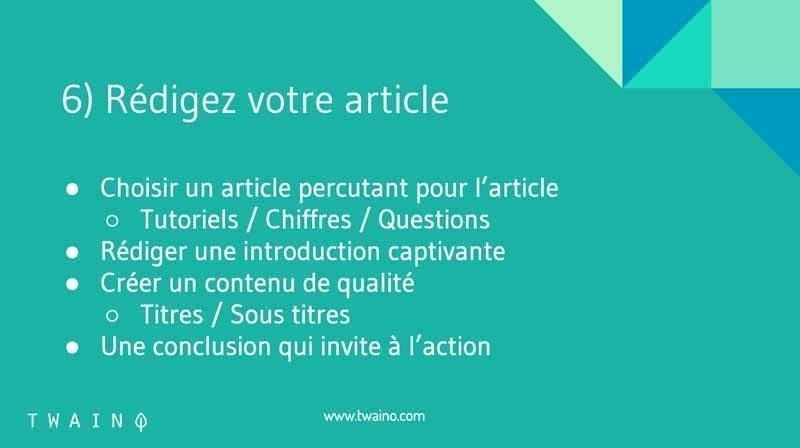 Rediger votre article invite