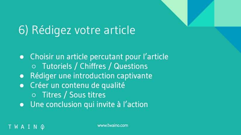 Rediger votre article invite