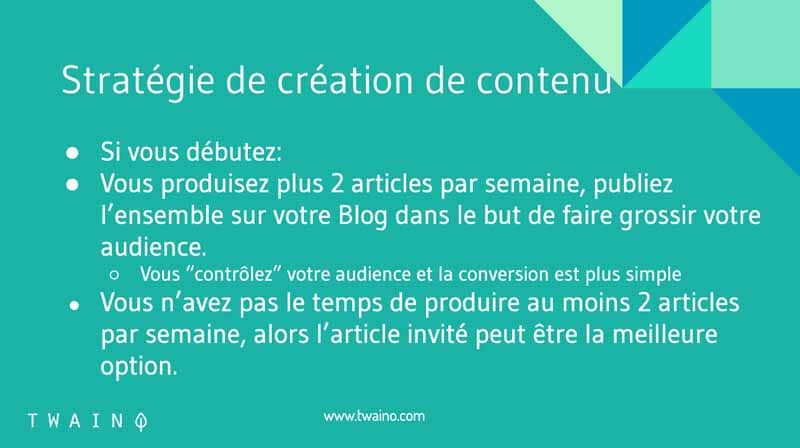 Strategie de creation de contenu