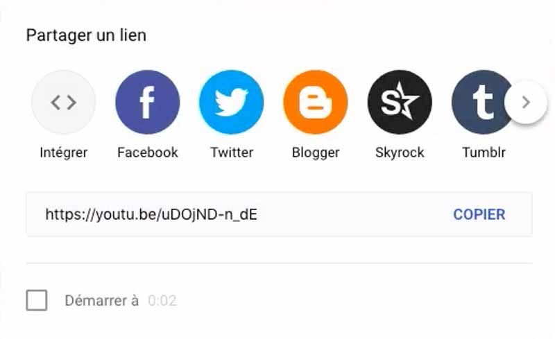 25 Copier le lien de partage de la video