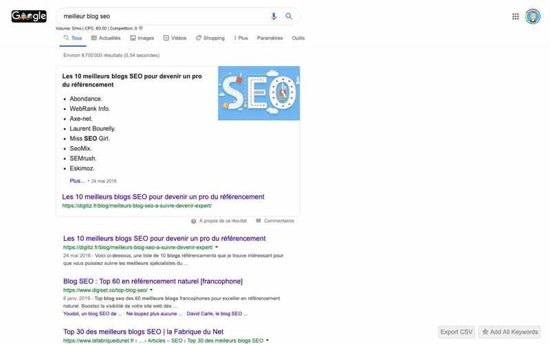 4 Rechercher meilleur blog SEO Google