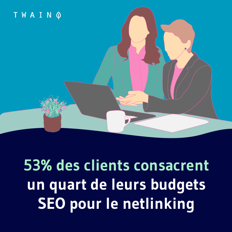 53% des clients consacrent un quart de leurs budget SEO pour le netlinking