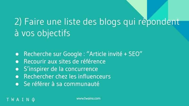 Faire une liste de blog