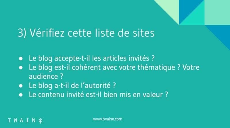 Vérifier cette liste de site