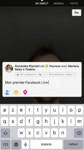 Description du post facebook live