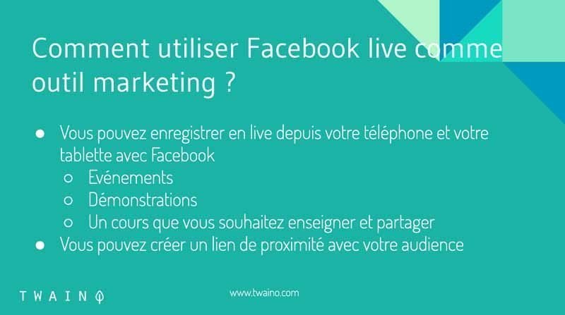 Evenement et demonstration facebook live