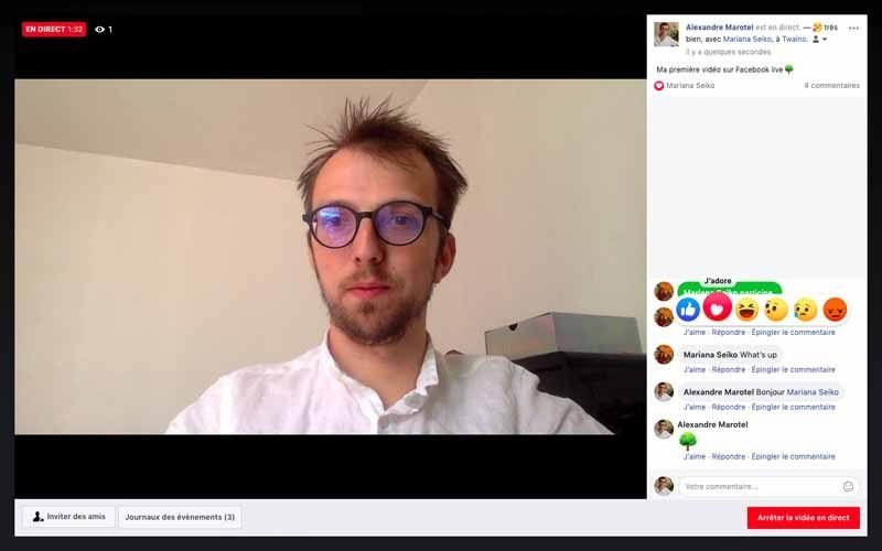 Facebook Live Ordinateur liker un commentaire