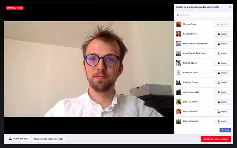 Inviter des amis a regarder la video facebook